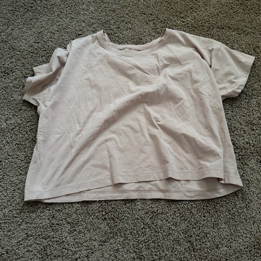 lululemon beige crop shirt